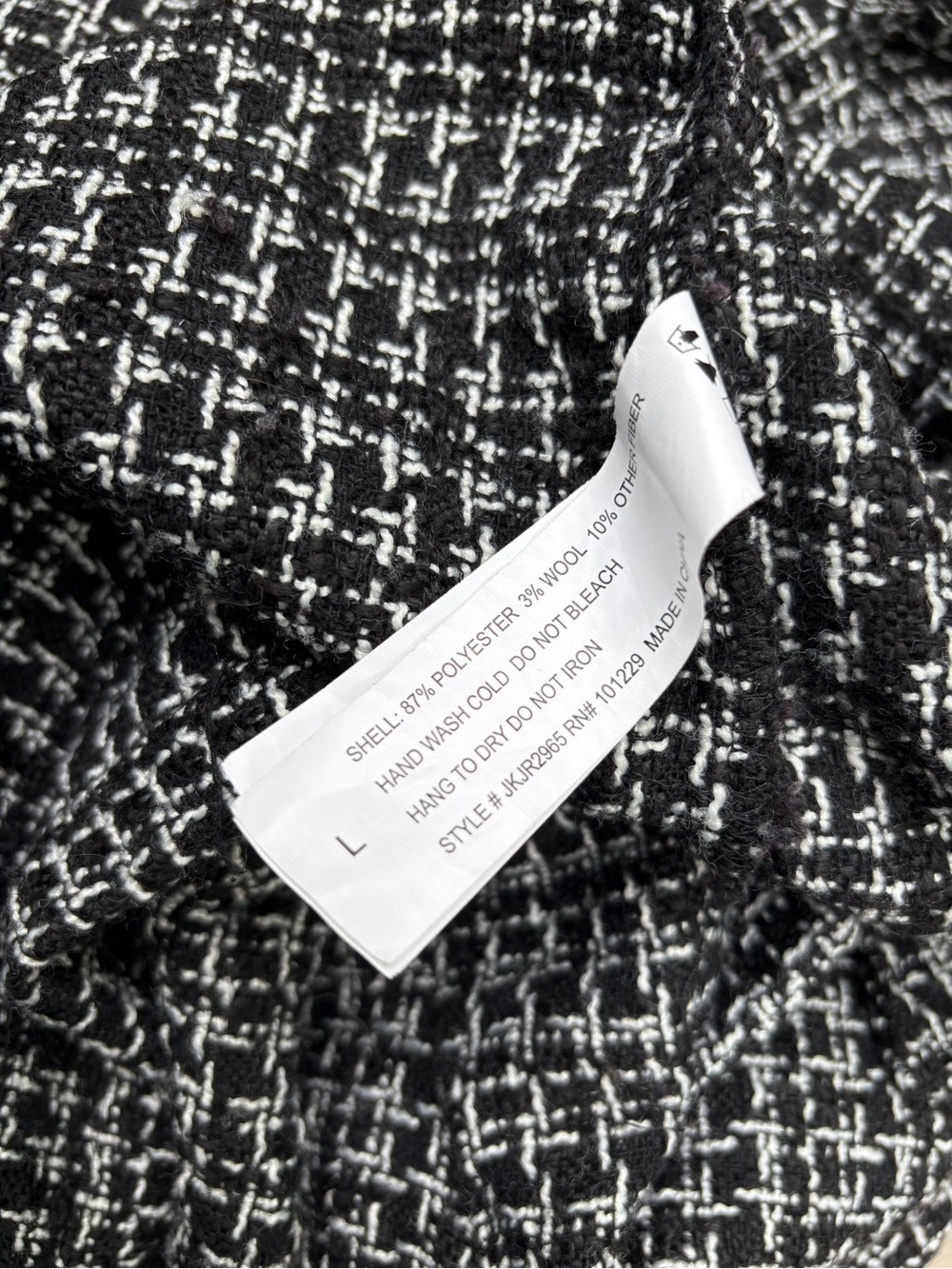 Stoosh Black and White Tweed Shacket - Picture 6 of 6